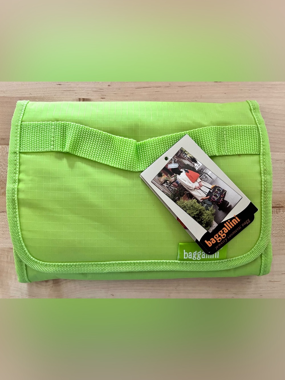 Baggallini (3) Packable Neon Lime Green Tote, Cosmetic Bag & Jewelry Bag, NWT - Picture 8 of 10
